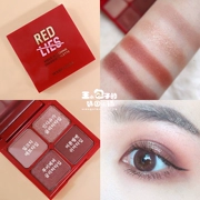 Hàn Quốc Holika Christmas Eyeshadow món ăn đỏ nằm ngọc trai bốn màu rượu vang đỏ khay màu trang điểm