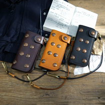 Long chain handset anti-theft retro locomotive rivet leather long wallet personality fashion cowskin wallet male models
