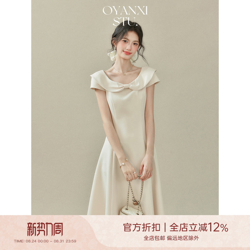 Ouyang Xi's Princess Jenny 2.0 Doll Collar Bow Dress for Women, Summer Sleeveless Waist-Cinching Princess Dress