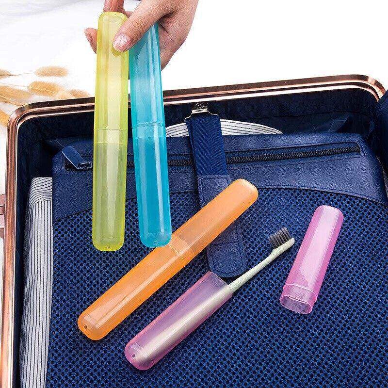 Travel Toiletry Cup Portable Toothbrush Case Set Candy-Colored Frosted Toothbrush Case Toothbrush Holder Toothbrush Cup