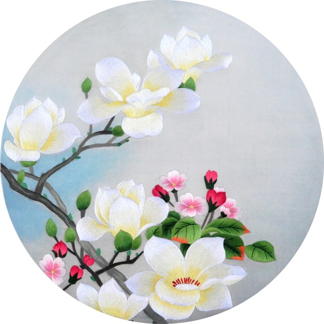 ຊຸດ DIY embroidery Suzhou ສໍາລັບຜູ້ເລີ່ມຕົ້ນທີ່ບໍ່ມີຄວາມຮູ້ພື້ນຖານ, ມັນສາມາດໄດ້ຮັບການ embroidered ມີຮ່ອງຮອຍແລະຮູບພາບສໍາລັບການອ້າງອິງແລະຄໍາແນະນໍາ Magnolia ປະເພດສີຕົກແຕ່ງ