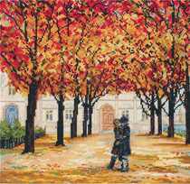 ANC Autumn Couple cross stitch picture redraw saga source file XSD