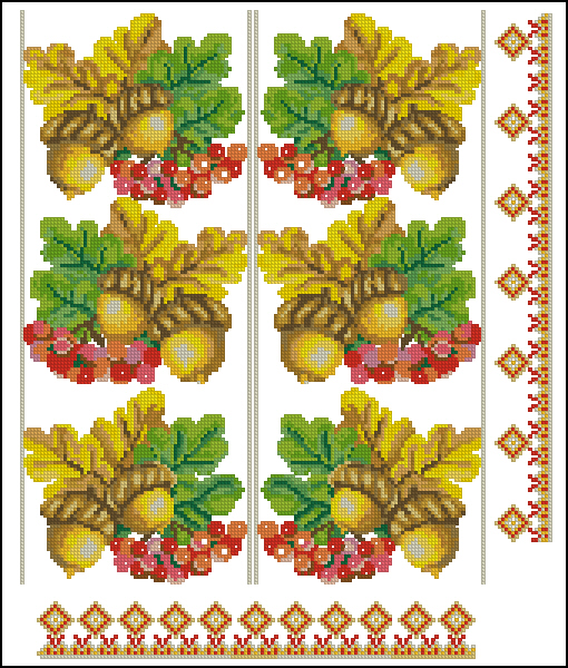 A corner of the tablecloth-beautiful pattern 3 cross stitch redraw source file XSD