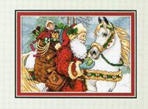 Dimensions 08749 - Santa Claus and white horse cross stitch diagram redraw source file xsd