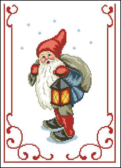 Table cloth-Christmas old man sends gifts C2814 cross embroidered drawing drawings source file XSDs