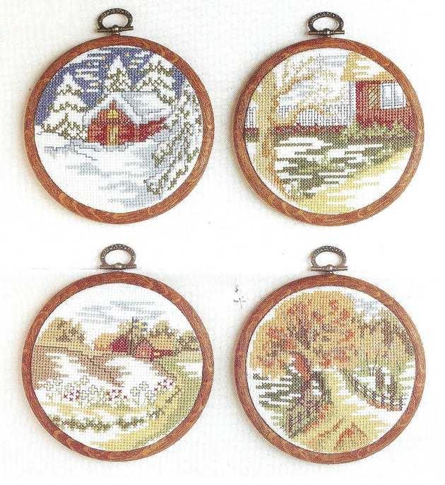 7370zz Four Seasons Small View Cup Mass Mirror Scenery Cross Embroidery Redraws Source File XSD