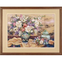 Cross Stitch-embroidered XSD Redrawing Saga Source source Dim01499 Mudan Peony Bottle Oriental Big Vase