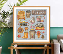 12740 Autumn small objects cross-stitch diagram redraw source file XSD