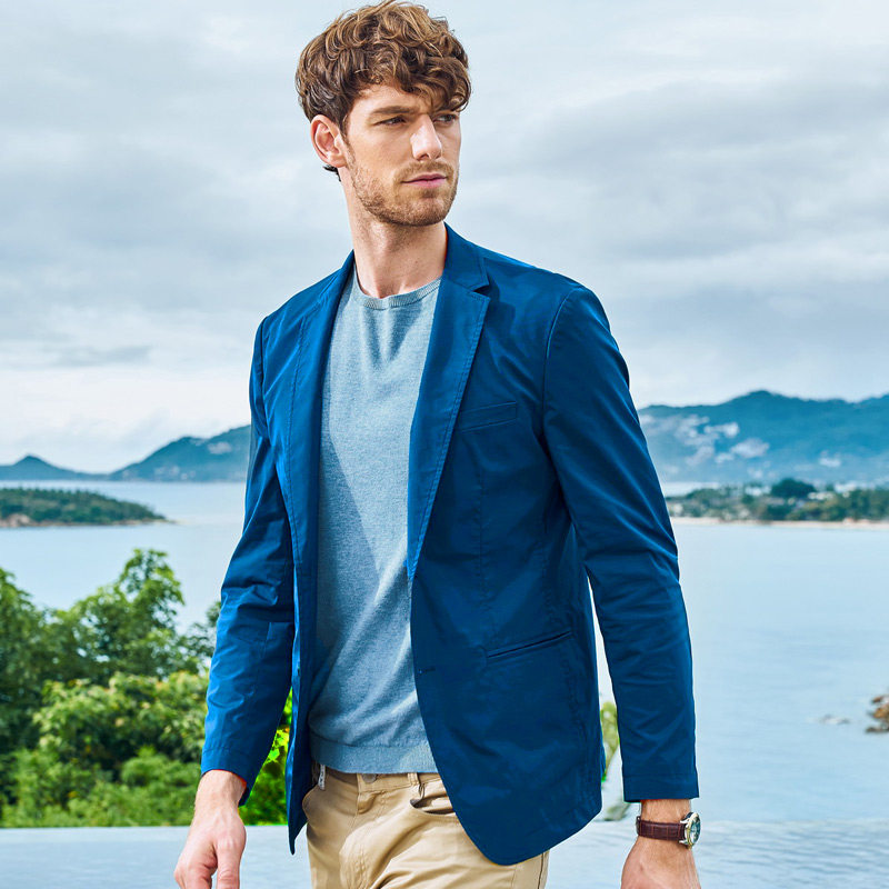 七匹狼 18年秋季新款 单排扣男式休闲西装外套 聚划算双重优惠折后￥339包邮 6色可选