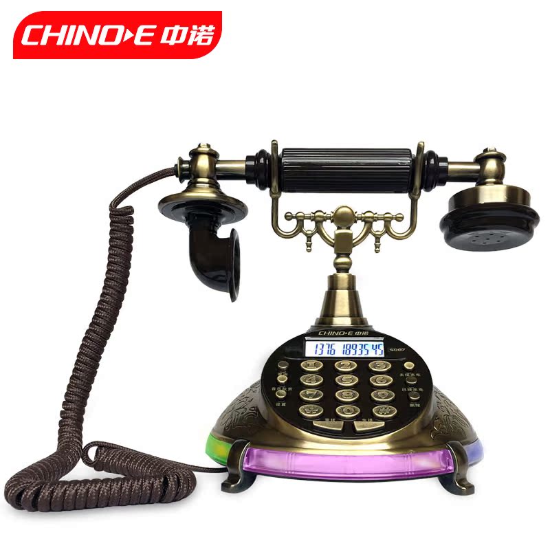 China Noor S007 antique telephone European-style antique field phone imitation ancient seat machine to electric display backlight festoons