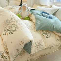 Class a Three or Four-Piece Bedding Set 100% Pure Cotton 2025 New Style Bed Sheet, Fitted Sheet, Duvet Cover, Student Dormitory Bedding 4