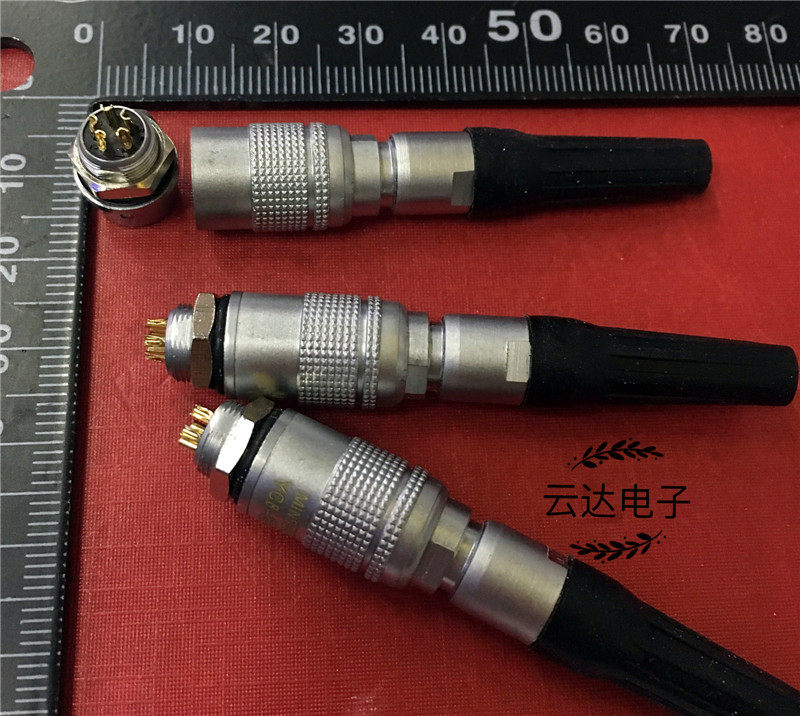 Quick plug-in-air plug YC8-5P micro connector 5 core weld foot gold plated black rubber tail