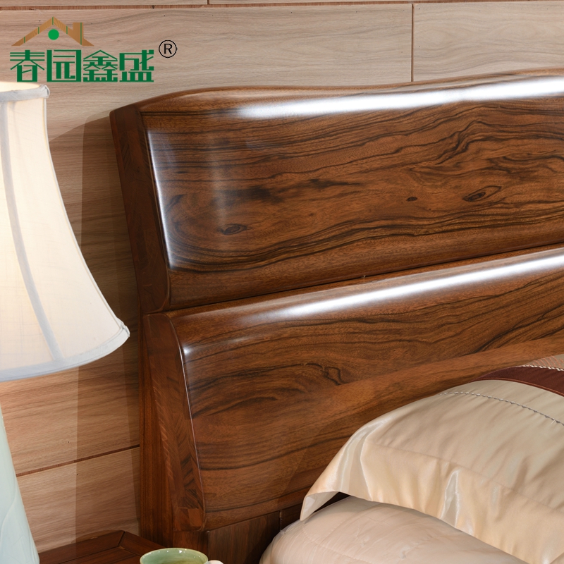 Pure solid wood size ebony wood bed 18 meters double thick modern Chinese bedroom furniture PK black walnut