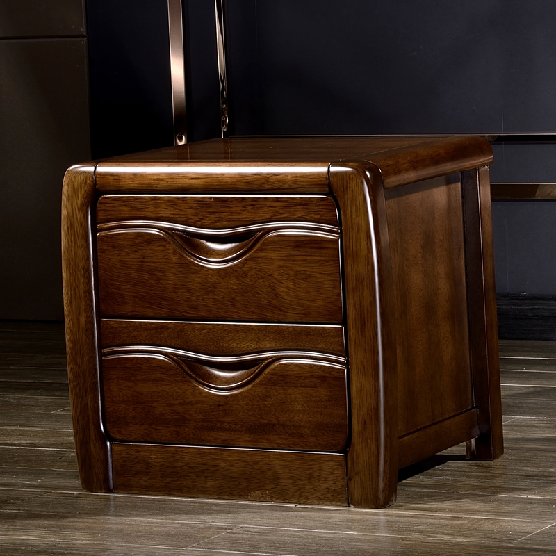 All solid wood black walnut bedhead cabinet modern Chinese-style heavy special bedroom furniture container pk Ukrain