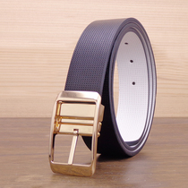 Bifacial leather 1 vent holes 1 bar When 2 strips of leather with leather belt Male 2 leather waist belt Fashion day word button pants with leather belt