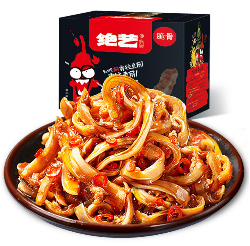 Jueyi Kaka Pig Crispy Bone 390g Box of Big Spicy Sauce Flavor Delicious Leisure Snacks Sauce Marinated Meat Cooked Snacks