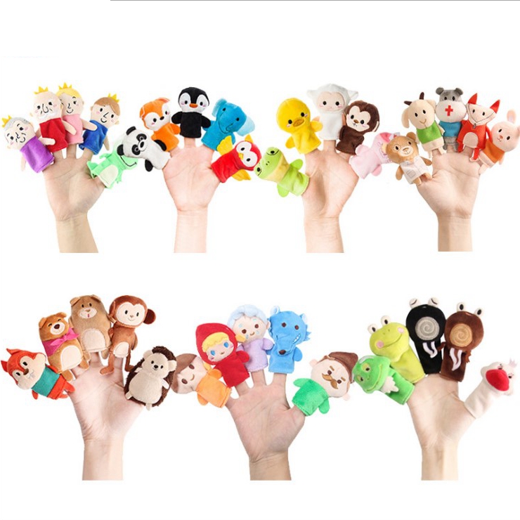 Cartoon Finger Puppet Animals Little Red Hat Hand Fingertips Paparazzi Nursery School Storytelling Plush Toy Baby Doll Show