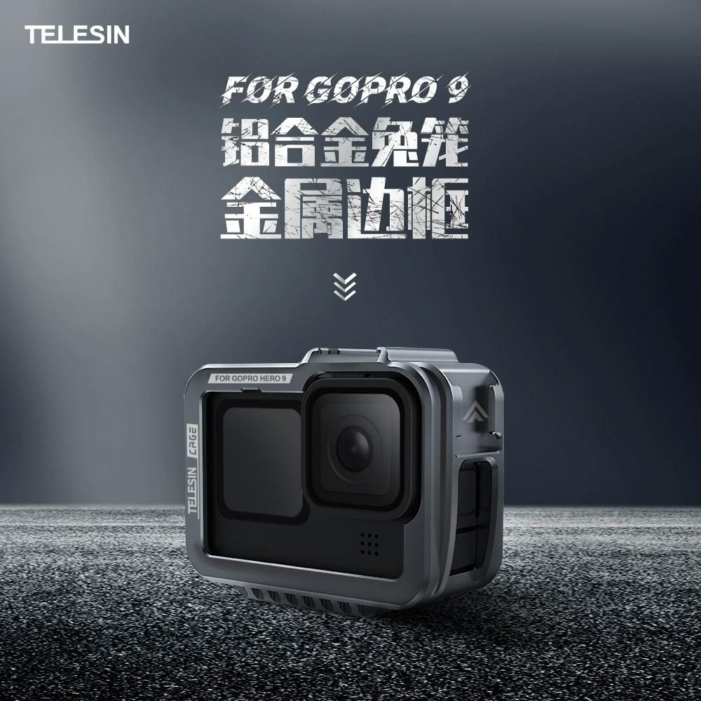 phụ kiện gopro9 gopro hero9 khung hợp kim nhôm camera thể thao kim loại lồng thỏ chống rơi phụ kiện vlog - Phụ kiện VideoCam