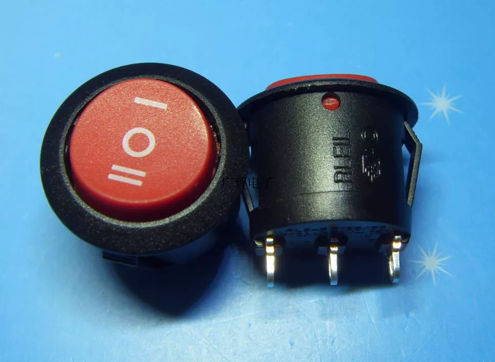 Круглая красная кнопочная качающаяся выключатель RLEIL RL3-5 6(2)A 250VAC T125/55 1E4