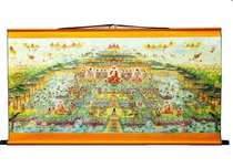 Western Polar Music World Full View Image du Bouddha Amitabi Trois Saint-dieux comme une carte guidée Silk Scroll Hung Peinture