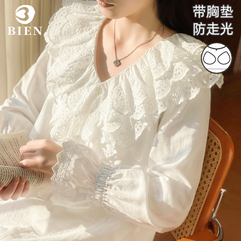 Bien Pure Cotton Pajamas for Women, Spring and Autumn, Sweet and Cute Princess Style Loungewear, Korean Version, Can Be Worn Outside, Loungewear Set