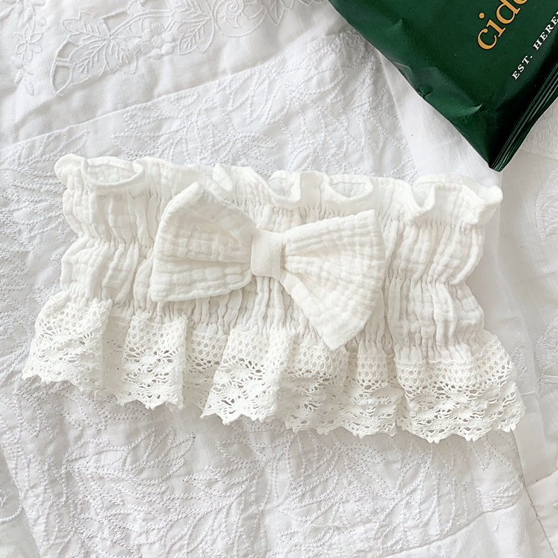 Pure cotton lace Korean version cute headband white ins princess headband wash faceband female net red simple headband