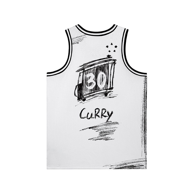 [Redefinition] Ant Reimagines the Golden State Warriors Curry Sketch Hand-Drawn Jersey Mesh Basketball Tank Top