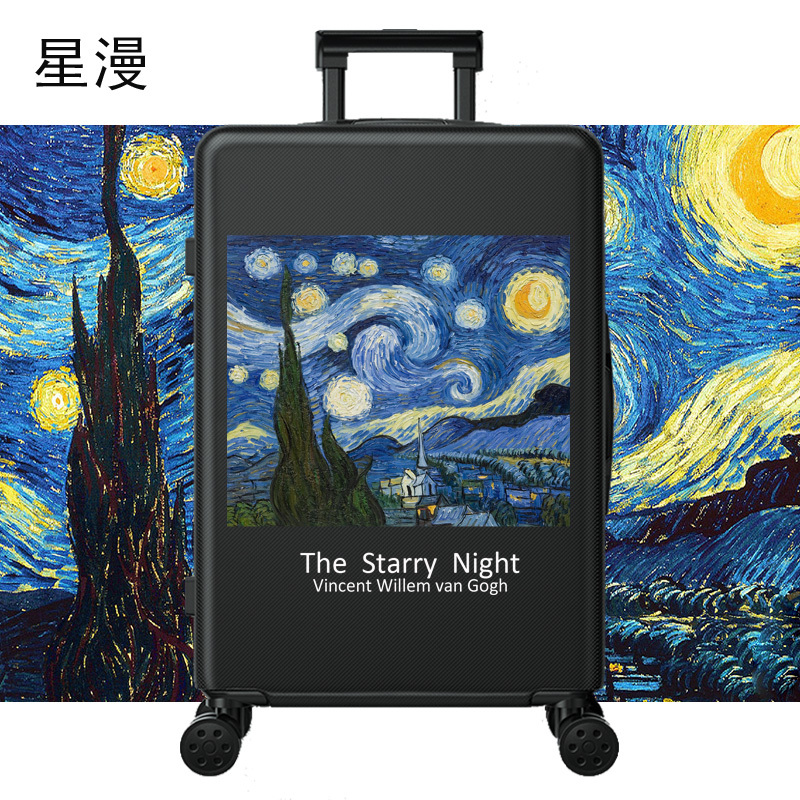 Van Gogh Starry Night Trolley Case Art Luggage for Men and Women, Scratch-Resistant, Universal Wheels, Silent, 24inch 26inch Fashionable Carry-On Suitcase