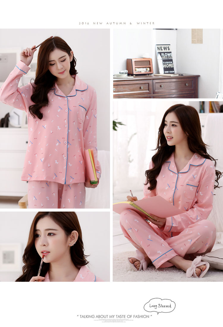 Đặc biệt hàng ngày mùa xuân và mùa thu cotton dài tay đồ ngủ nữ XL đồ ngủ cotton cotton ve áo phụ nữ tháng nhà quần áo ngủ cao cấp