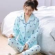 Mùa xuân và mùa thu cotton dài tay đồ ngủ phụ nữ cộng với phân bón XL đồ ngủ phụ nữ cotton tháng quần áo phục vụ nhà mùa hè