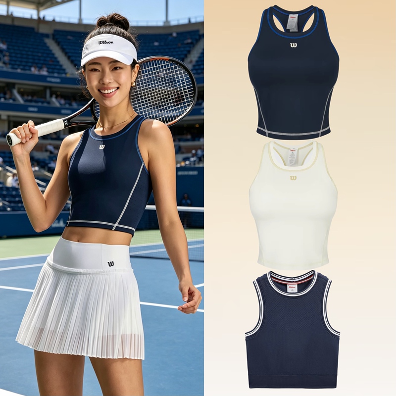 Wilson Wilson 26 Summer Women's Elastic Breathable Versatile One-Cup High Support Tennis Sports Vest Wilson Wilson 26 Summer Women's Elastic Breathable Versatile One-Cup High Support Tennis Sports Vest