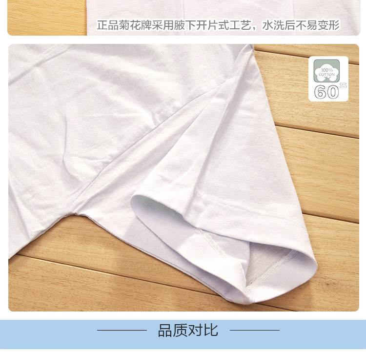 Hoa cúc thương hiệu áo sơ mi cũ cotton lỏng trắng hurd vest trung niên cổ tròn ngắn tay áo cotton nam kích thước lớn