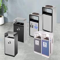 Southern outdoor environmental protection trash can commercial side-throw two-color sanitary bucket black high-end conjoined classification peel box