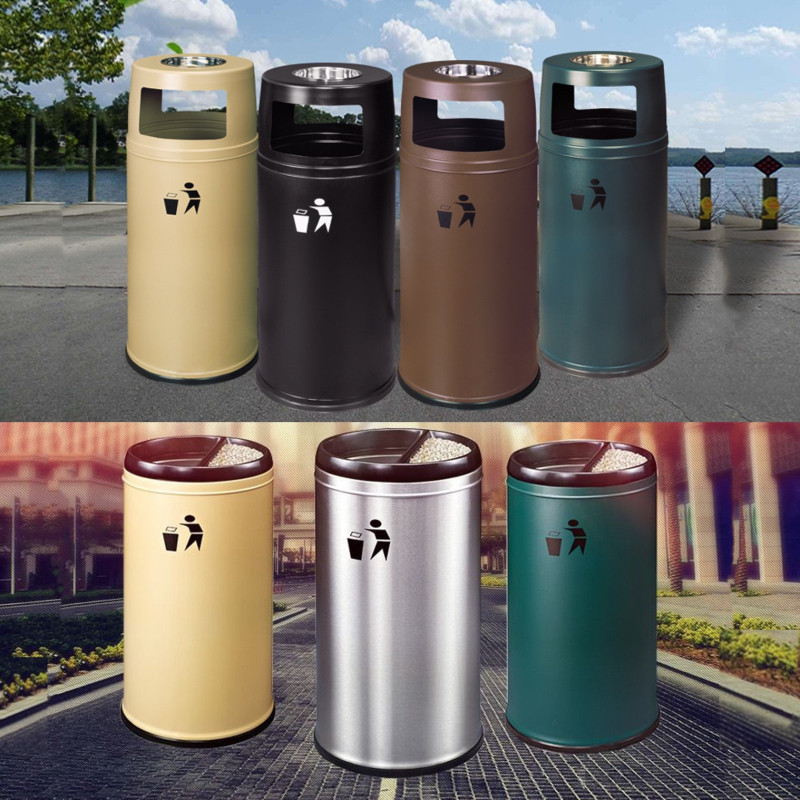 South Harbor Style Trash Cans CIGARETTES ASH TRAYS COMMERCIAL LARGE CAPACITY STAINLESS STEEL ROUND FRUIT LEATHER CASE METAL GRILLED TOBACCO ASH CASKS