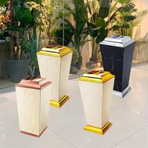 Fashionable marble ashtray vertical uncapped hotel lobby high-grade stainless steel seat smoke-extinguishing trash can