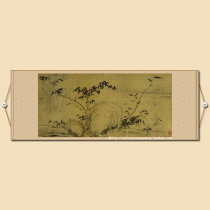 Xiaoxiang Bamboo Stone map four-foot banner scroll antique bamboo soft mounting famous calligraphy and painting Chinese painting calligraphy and painting Su Shi