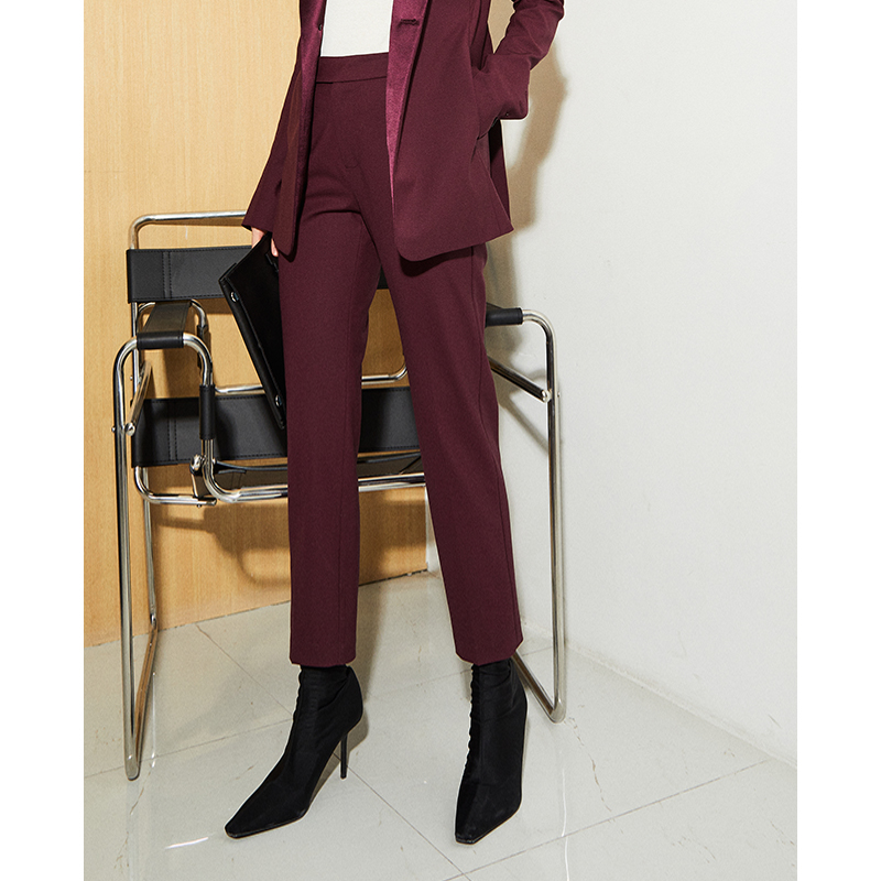 Z Boss RO Smoke Pipe Pants 90% Styled version wool narrow shoulder slender symmetrical trouser suit pants woman