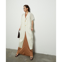 Z boss ro Show Zang strong Avenue mulberry silk stitching jacket perspective long suit dress women