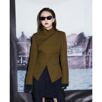 Z boss wool blend suit waist coat temperament jacket dark woolen coat short coat women