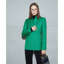 Z boss awe overflow wool breath short style slim single zipper straight tube slim suit cropped jacket women