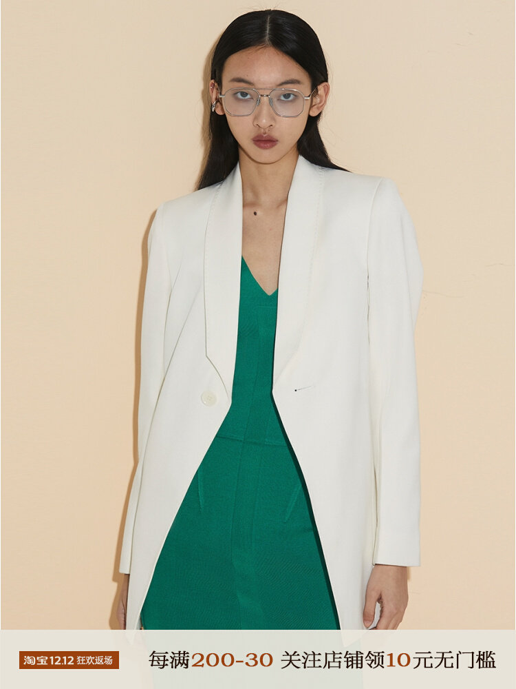 Z Boss Qingguo H-neck slim-fit suit female is gentle, elegant, delicate, neutral, rounded and lined, and windy suit jacket female