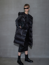 Z boss 95 white goose down hooded sleeveless long vest down jacket without side seam cut loose jacket women