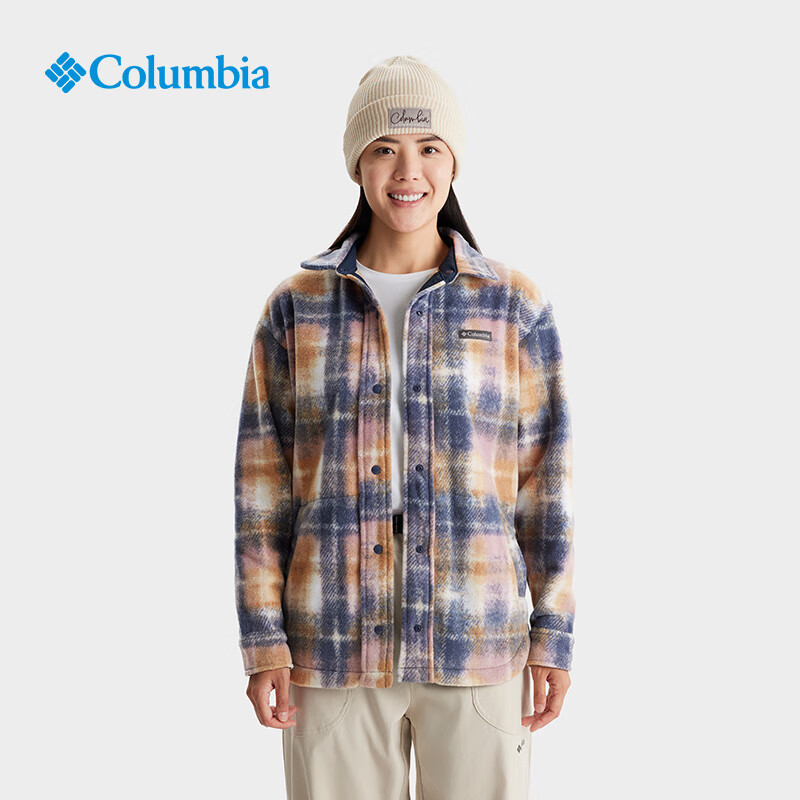 Columbia Women's Outdoor Fleece Jacket Autumn and Winter Warm Plaid Shirt Jacket Al3917 Columbia Women's Outdoor Fleece Jacket Autumn and Winter Warm Plaid Shirt Jacket Al3917