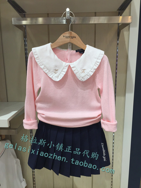 EK clothing love children's clothing counter domestic 21 spring new girls' lapel sweater KAB1224N
