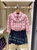 Clothes-in-clothing special cabinet Domestic 21 years Spring Festival girl navy blue plaid shirt YCB1221A