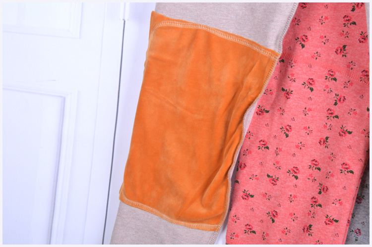Phụ nữ trung niên và già cotton miếng đệm đầu gối và quần dài nhung cotton cao eo in quần cộng với quần béo cỡ lớn ấm quan am thu dong nam
