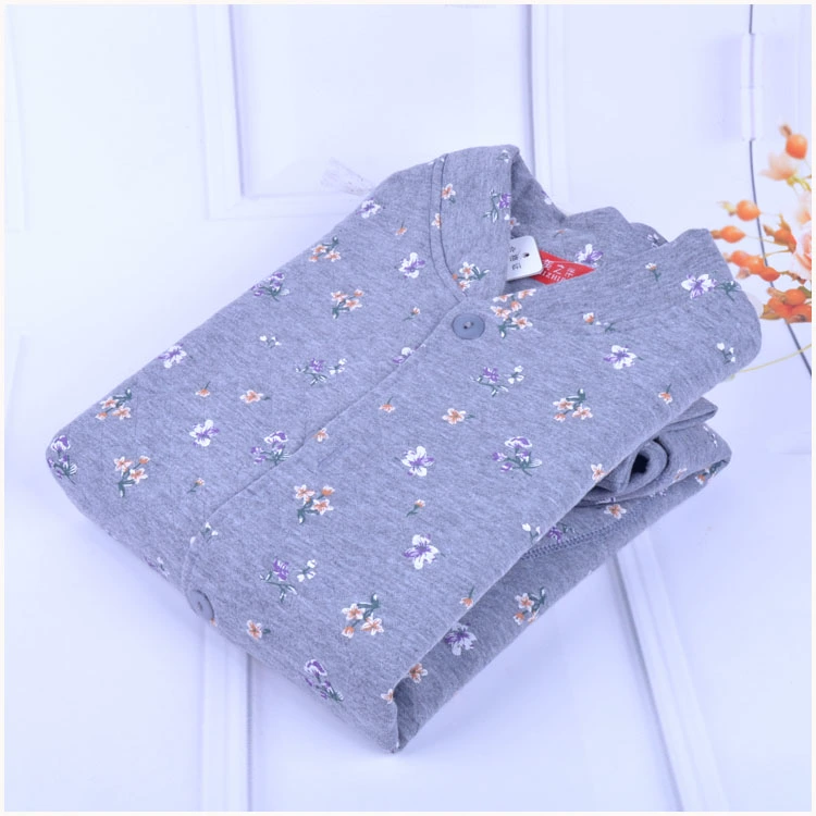 Đàn ông và phụ nữ trung và già tuổi đồ lót gia đình già người đàn ông cotton ấm áo khoác cotton ba lớp áo len ấm áp