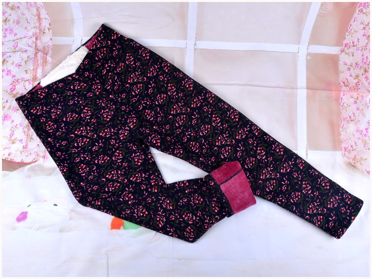 Trung niên cộng với quần nhung dày ấm mẹ nữ cỡ lớn eo cao mặc quần cotton bà già quần mùa đông quần dài quần legging nữ cạp cao