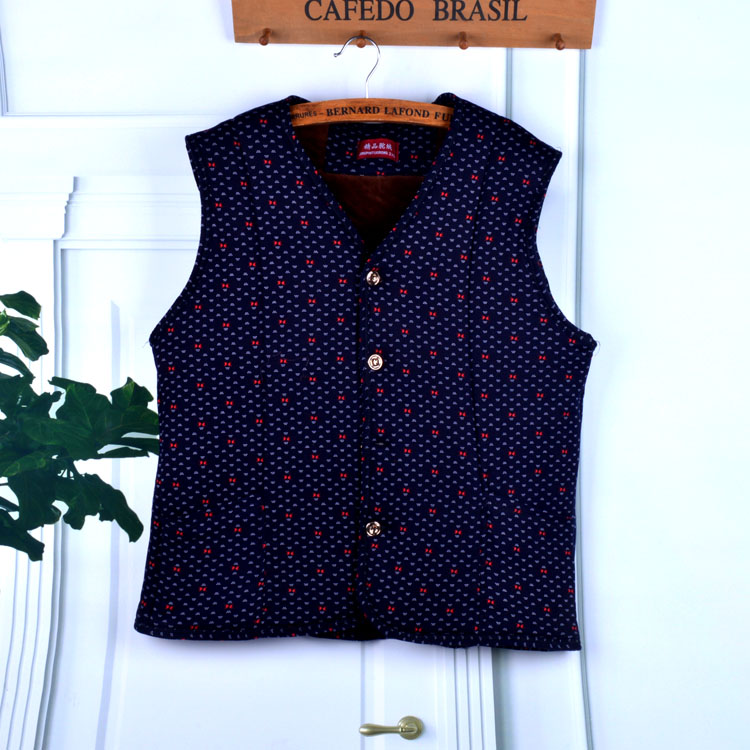 Mới mùa thu và mùa đông trung niên và tuổi già lạc đà ấm áp vest ấm thời trang in hoang dã dày vest ấm vest áo ba lỗ nam phom rộng