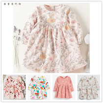 Spot Next Child Dress Girl New Pink Broken Flowers Unicorn Long Sleeve Casual Dress Skirt